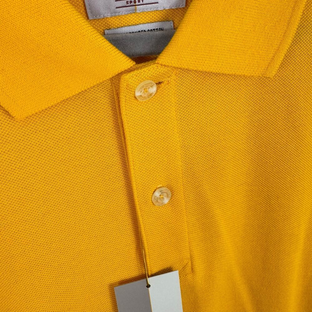 Callaway Golf Sport NWT 100% Cotton Yellow Short Sleeve 1/4 Button Polo Men's XL - Picture 3 of 7